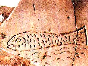 'Рыба', символ Христа, римские катакомбы, сер. III века